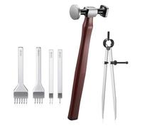 PPcdfre Juego de 6 martillos de acero al carbono de doble cabeza, brújula matemática, dibujo para manualidades y herramientas de costura