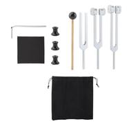 PPcdfre Juego de Diapasones para Curación (128 Hz, 256 Hz, 512 Hz), Diapasón con Martillo de Reflejos, para Yoga, Terapia de Sonido