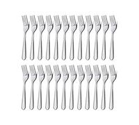 PPcdfre Juego de Tenedores de Cena de 24 Piezas, Tenedores de Cena de Acero Inoxidable Plateado de 7,1 Pulgadas, Tenedores para Cubiertos, Tenedores para el Hogar, la Cocina