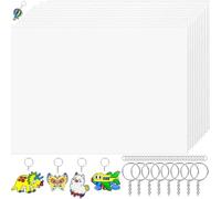 PPcdfre Kit de 144 hojas retráctiles imprimibles con 14 hojas, 30 llaveros y 100 anillos para niños, arte de huellas de manos