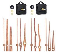 PPcdfre Kit de Motor de Reloj de Cuarzo de Eje de 2 Piezas Mecanismo de Movimiento con Manos de Madera de Nogal de 12 Pulgadas Piezas de ReparacióN de Reloj Reemplazo