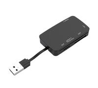 PPcdfre Lector de tarjetas 6 en 1 USB 2.0 de 480 Mbps, lector de tarjetas de memoria de velocidad, adaptador/concentrador, 480 Mbps, compatible con tarjetas inteligentes TF MS M2 SD/MMC
