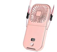 PPcdfre Miniventilador para colgar en el cuello para exteriores, ventilador de alimentación móvil, soporte de escritorio, ventilador colgante de cuello, ventilador portátil de mano, carga USB B