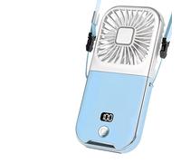 PPcdfre Miniventilador para colgar en el cuello para exteriores, ventilador de alimentación móvil, soporte de escritorio, ventilador colgante de cuello, ventilador portátil de mano, carga USB A