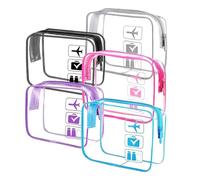 PPcdfre Paquete de 5 bolsas de maquillaje de viaje con cremalleras para mujeres y hombres, bolsa de aseo para vacaciones, bolsa de transporte compatible con aerolíneas