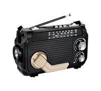 PPcdfre Radio con manivela de mano, generación de energía, carga solar, tarjeta Bluetooth de tres bandas, MP3, radio multifunción