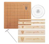 PPcdfre Tablero de Macramé y Soporte Ajustable de Metal con Pasadores en T, Clips y Reglas. Suministros de Macramé. Tablero de Proyecto con Cuadrículas de Doble Cara.