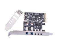 PPcdfre Tarjeta USB PCIE de 2 Puertos USB 3.2 GEN2 USB-A + Tarjeta de Expansión de 3 Puertos Tipo C de 10 Gbps Adaptador de Concentrador USB PCI-e X4 para Escritorio