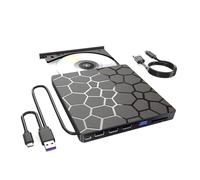 PPcdfre Unidad de DVD RW Externa USB 3.0 Tipo C, Interfaz 7 en 1, Grabadora de DVD, Lector, Reproductor, Unidad Óptica para Computadora Portátil