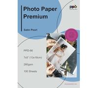 PPD 13 x 18 (7 x 5) tarjetas de inyección de tinta fotográfico satinado Pearl Premium 280 g x100 hojas