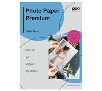 PPD Inkjet - A3 x 50 Hojas de Papel Fotográfico Satinado 200 g/m² - Calidad Profesional - Secado Instantáneo - Para Impresión de Inyección de Tinta - ¡Paquete de Ahorros! - PPD-82-50