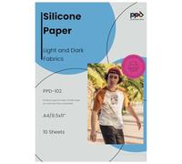 PPD Inkjet - A4 x 10 Hojas Siliconadas para Protección de Papel Transfer - Apto para Plancha o Máquina de Prensado de Calor y Todas las Marcas - PPD-102-10
