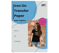 PPD Inkjet - A4 x 5 Hojas de Papel de Transferencia Térmica Premium para Camisetas y Tejidos Oscuros - Fácil de Usar y Apto para Todas Impresoras de Inyección de Tinta - PPD-4-5