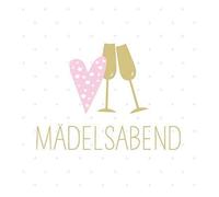 PPD Servilletas Mädelsabend Blanco/Rosa/Oro, 33x33cm, 20 Paquete de Piezas