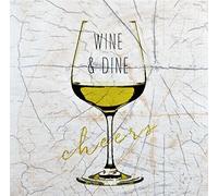 PPD Wine & Dine Blanco servilletas, 20 piezas, mesa servilletas, Tissue, 33 x 33 cm, 1332076