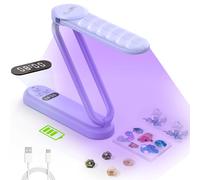 PPESULK Luz UV inalámbrica para curado de resina, luz UV rápida recargable de 3000 mAh con 34 cuentas y pantalla LCD de temporizador, máquina de curado de resina UV portátil para moldes de resina