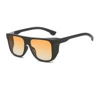 PPFVVTV Gafas de sol con montura punk para hombre y mujer, estilo vintage, modernas, para deportes al aire libre, pesca, UV400 (naranja degradado)