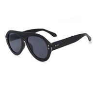 PPFVVTV Gafas de sol de gran tamaño, modernas, para hombre y mujer, con protección UV400, estilo vintage (negras)