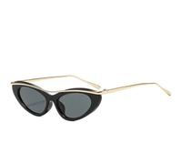 PPFVVTV Gafas de sol de lujo populares con forma de ojo de gato para mujer, montura pequeña, para hombre, para viajes al aire libre, con protección UV400 (negro y gris)
