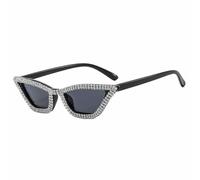 PPFVVTV Gafas de sol estilo ojo de gato con lentejuelas brillantes, tendencia de moda, para mujer, de lujo, para fiesta, clásicas, combinables con todo, UV400 (negro y gris)