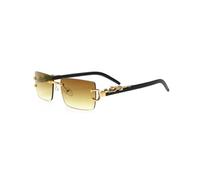 PPFVVTV Gafas de sol rectangulares sin marco, modernas y modernas, con diseño de leopardo en la pierna, para hombre y mujer (C6)