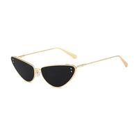 PPFVVTV Gafas de sol retro sexys de ojo de gato para mujer, gafas de sol estrechas de lujo, gafas de moda para mujer (gris dorado)