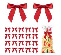 PPGGOPP Lazos Navidad Pequeñs, 25pcs Mini Lazos de Cinta de Raso Preatada,Lazos de Satén, Mini Lazos De Cinta, Lazos De Cinta De Raso, para Bolsas de Regalo, Bolsas de Refrigerios