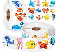 PPGGOPP Pegatinas Animales Marinos, 1000pcs, Vinilo, Náutica, Stickers, Stickers, Sticker, Azul, Marino, Plástico, Metal, Vidrio, Madera, 3006468031, Hippocampo, Animales del mar