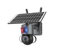 PPGZCZSE Cámara Solar 4K WiFi Seguridad Exterior grabación de Doble Lente Seguimiento humanoide visión Nocturna en Color cámara PTZ(WiFi NO Zoom)
