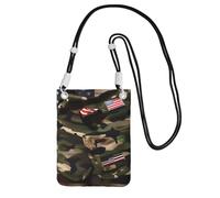 PPHGUT Bolsa cruzada para teléfono con estampado de banderas americanas de camuflaje para mujeres y hombres, resistente al agua, para viajes, correr, Black, Talla única