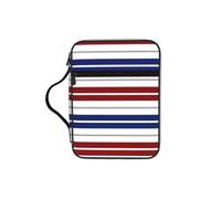 PPHGUT Bolsa de almacenamiento versátil de la Biblia con estampado de rayas rojas, azules, blancas y grises, para adultos, accesorio religioso cristiano