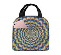 PPHGUT Bolsa de almuerzo transpirable con impresión GIF en espiral con ilusión óptica, para estudiantes, adultos, arroz, verduras, frutas, ensalada