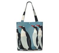 PPHGUT Bolsa de hombro de lona versátil con estampado de pingüinos, compras, casual, viajes, picnic, uso diario