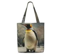PPHGUT Bolsa de hombro de lona versátil con estampado de pingüinos, compras, casual, viajes, picnic, uso diario