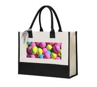 PPHGUT Bolsa de lona con estampado de pelotas de tenis de gran capacidad, color rosa brillante, regalo para compras, uso diario, viajes, escuela, oficina