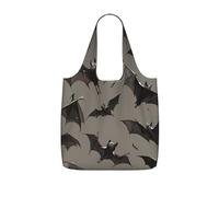 PPHGUT Bolsa de mano ligera con estampado de murciélagos de Halloween, para mujeres y hombres, plegable, reutilizable, ligera, para fin de semana, viajes, camping