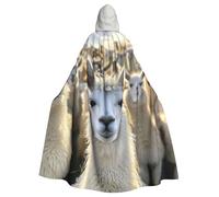 PPHGUT Bonito disfraz con capucha para mujer y hombre, con estampado de llama, disfraz de carnaval, mago de máscaras, temática de viaje