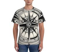 PPHGUT Camiseta de manga corta para hombre, diseño de la leyes de la brújula Navigation 1, transpirable, para entrenamiento, deportes, actividades diarias, Negro, XL