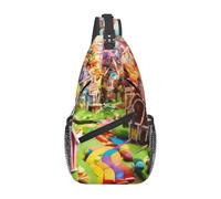 PPHGUT Candy LandPrint - Bolsa cruzada para hombres y mujeres, mochila cruzada para trabajo, viajes al aire libre