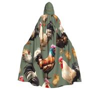 PPHGUT Capa con capucha con estampado de pollo y gallo unisex, accesorio de disfraz de carnaval, fiesta de máscaras, suministros de cosplay