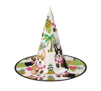 PPHGUT Corgi - Sombrero hawaiano tropical de verano con estampado de piña para carnaval, fiesta de carnaval, disfraz de cosplay, reuniones familiares y eventos