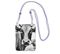 PPHGUT Cow Collection - Bolsa cruzada para teléfono móvil para mujer y hombre, resistente al agua, para viajes y correr, Purple, Talla única
