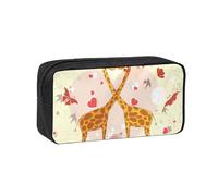 PPHGUT Estuche espacioso con estampado de jirafa y flores y mariposas para adultos, gran capacidad, papelería, diario, oficina, organizador
