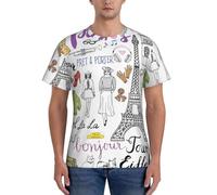 PPHGUT French Paris Tour - Camiseta de manga corta para hombre, transpirable, para entrenamiento, deportes, actividades diarias, Negro, M