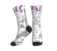 PPHGUT French Paris Tour Eiffel - Calcetines transpirables para adultos, para deportes, correr, gimnasio, entrenamiento, trotar, 2 Negro-2, Altoa única