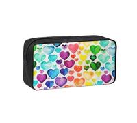 PPHGUT Funda espaciosa con estampado de corazones arcoíris para adultos, gran capacidad, bolsa organizadora de oficina para uso diario