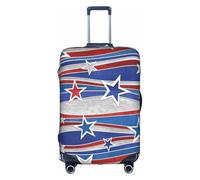 PPHGUT Funda universal para maleta de viaje, diseño de rayas patrióticas, diseño de rayas del Día de la Independencia, elástico, impermeable, ligero, White, L, Organizador de bolsas
