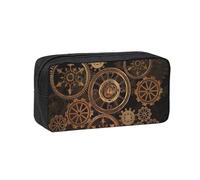 PPHGUT Gears Clock Bronze Century Print - Estuche espacioso para adultos, gran capacidad, papelería, diario, oficina, organizador
