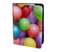 PPHGUT Globos coloridos con estampado de cielo azul para hombres y mujeres, pasaporte, documento de viaje, ligero, estilo seguro, negocios, ocio, Black, Talla única