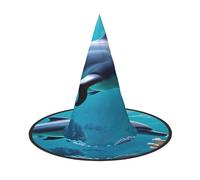 PPHGUT Hermoso sombrero de fiesta de carnaval con estampado de delfines del mundo submarino, para adultos, cosplay, reuniones familiares, eventos